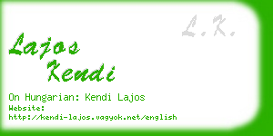 lajos kendi business card